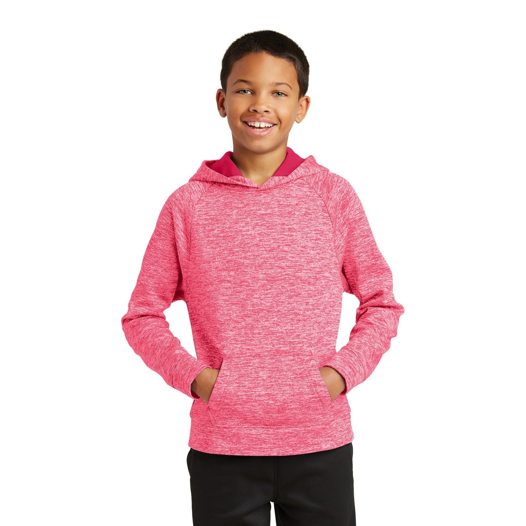 Sport-Tek-Sport-Tek® Youth PosiCharge® Electric Heather Fleece Hooded Pullover. YST225-MedTech-4